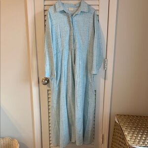 Light Blue Patterned Maxi Dress